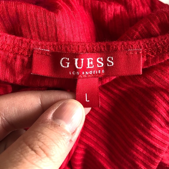 Guess Red off Shoulder Top - Picture 4 of 4